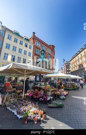 Kopenhagen, Dänemark - 26 August: Nicht identifizierte Personen auf einem Markt im Freien in Kopenhagen, Dänemark, am 26. August 2016. Stockfoto