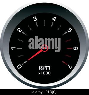 Autos Drehzahlmesser Vorlage auf weißem Hintergrund. Vektor Manometer Design. Stock Vektor