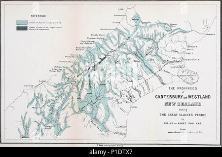 "Geologie der Provinzen Canterbury und Westland, Neuseeland, einen Bericht erstellt, der die Ergebnisse der amtlichen Erkundungen' (1879) Stockfoto