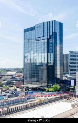 Wichtige Entwicklung Bauarbeiten rund um Centenary Square auf der Broad Street im Zentrum von Birmingham Stockfoto