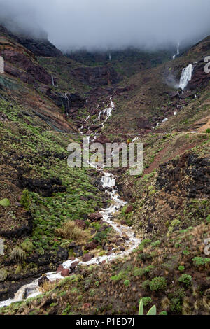 Nach starkem Regen angeschwollenen Bäche, Charco Azul, Gran Canaria, Kanarische Inseln, Spanien Stockfoto