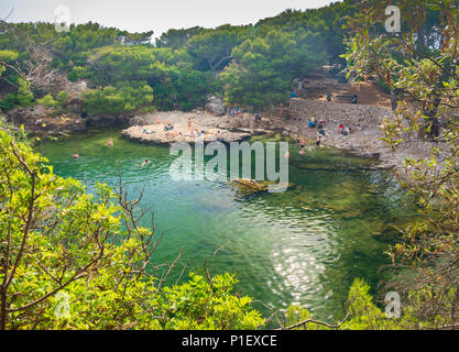 Blick auf die Insel Lokrum, Totes Meer in der Nähe von Dubrovnik. Stockfoto