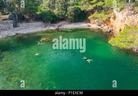 Blick auf die Insel Lokrum, Totes Meer in der Nähe von Dubrovnik. Stockfoto