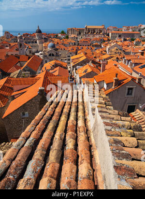 Blick über die Dächer von Dubrovnik, Juni 2018 Stockfoto