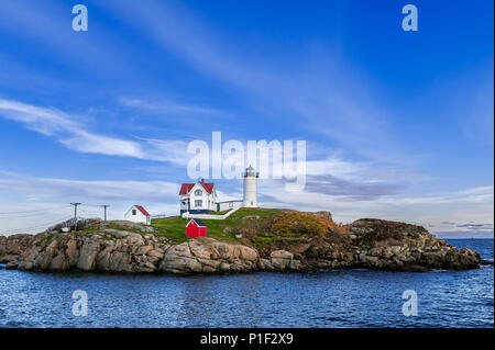 Sofort startbereit Licht, Cape Neddick, York, Maine, USA. Stockfoto