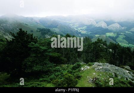 Paisaje desde el Mirador del Fito (Cordillera de Sueve). Stockfoto