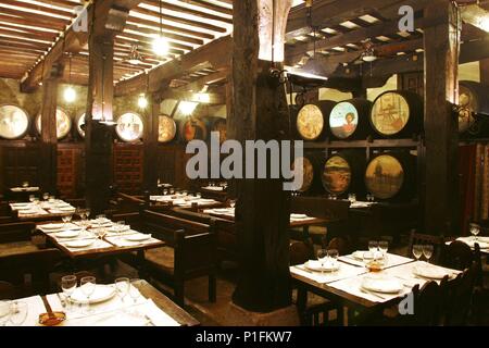 Santander; Restaurante Bodega El Riojano'; Comedor. Stockfoto