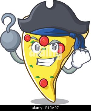 Pirate pizza Charakter Cartoon Stock Vektor