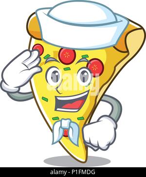 Sailor pizza Charakter Cartoon Stock Vektor