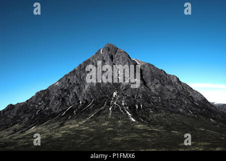 Buachaille Etive Mòr. Die buachaille, ist ein Berg an der Spitze von Glen Etive in den Highlands von Schottland. Stockfoto