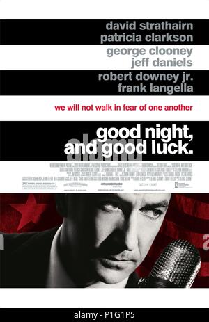 Original Film Titel: Gute Nacht, und viel Glück. Englischer Titel: Gute Nacht, und viel Glück. Regisseur: GEORGE CLOONEY. Jahr: 2005. Quelle: WARNER INDEPENDENT PICTURES/Album Stockfoto