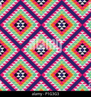 Aztec Tribal Design - ethnische Elemente, nahtlose Hintergrund von Vector Illustration Stock Vektor