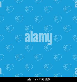 Broken Heart pattern Vektor nahtlose Blau Stock Vektor