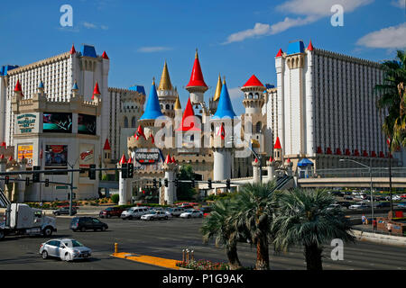 Las Vegas, Nevada - 04. SEPTEMBER 2012: Excalibur Hotel and Casino; eines von vielen Hotels mit Attraktionen für Kinder; geöffnet vom 19. Juni 1990. Stockfoto