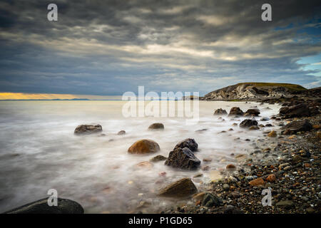 Salterbeck, Abendlicht. Solway Coast, Cumbria. Stockfoto