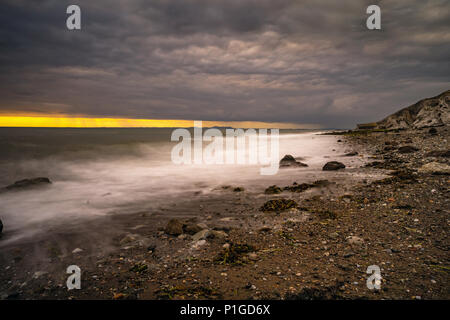 Salterbeck, Dämmerung. Solway Coast, Cumbria. Stockfoto