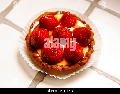 Erdbeer-Tarte Stockfoto