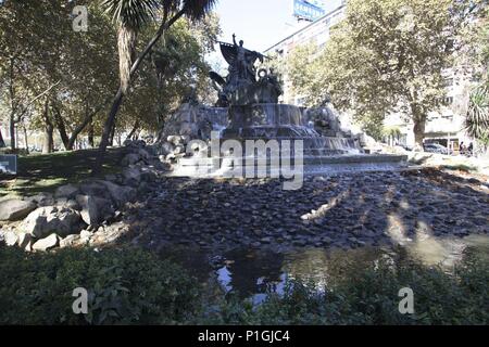 Santiago, Parque Forestal y' Fuente Alemana en el centro de la Capital. Stockfoto
