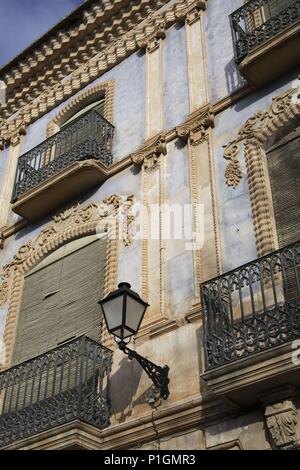 Spanien - El Altiplano (Kreis) - MURCIA. Jumilla; Calle Cánovas; arquitectura Modernista. Stockfoto