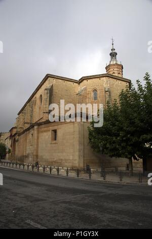 Spanien - LA RIOJA Rioja Media (Kreis). Fuenmayor, Iglesia de Santa María. Stockfoto