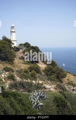 Spanien - Valencia autonome Region - Marina Alta (Bezirk) - Alicante. Xàbia/Jávea-Cabo/Cap de la Nau; Faro. Stockfoto