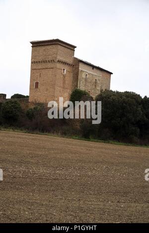 Spanien - Tierra Estella (Kreis) - NAVARRA. Igúsquiza (cerca de Estella - Lizarra); Palacio. Stockfoto