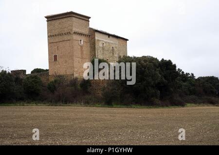 Spanien - Tierra Estella (Kreis) - NAVARRA. Igúsquiza (cerca de Estella - Lizarra); Palacio. Stockfoto