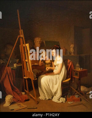 Studio einer Frau Artist" (1800) von Louis Leopold Boilly (1761-1845), Öl auf Leinwand, im Puschkin-museum, Moskau ausgestellt. Stockfoto