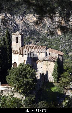 Spanien - Katalonien - Alt Camp (Bezirk) - TARRAGONA. Querol; esglesia/Iglesia Parroquial. Stockfoto