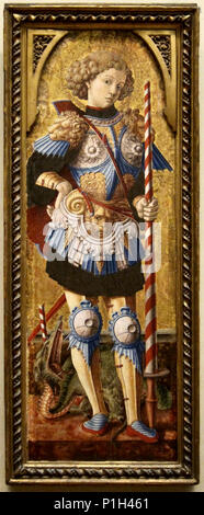 'Saint George', Tempera auf Holz Gemälde von Carlo Crivelli, C. 1472, Metropolitan Museum der Kunst. Stockfoto