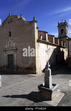 Spanien - Valencia autonome Region - La Costera (Kreis) - Valencia. La Font de La Figuera, Iglesia de Santa María. Stockfoto