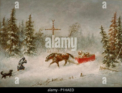 Der Blizzard 2C Öl auf Leinwand Gemälde von Cornelius Krieghoff 2 C 18572 C National Gallery von Kanada Stockfoto