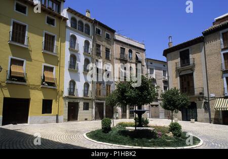 Spanien - Las Bardenas y Tudela (Kreis) - NAVARRA. Tudela; Casco Viejo/Plaza del Mercadal. Stockfoto