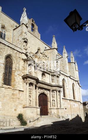 Spanien - Katalonien - Conca de Barberá (Bezirk) - TARRAGONA. Montblanc; Esglesia Arxiprestal/Iglesia Arciprestal de Santa María. Stockfoto