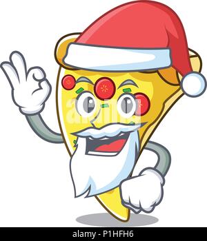 Santa pizza Maskottchen Karikatur Stock Vektor