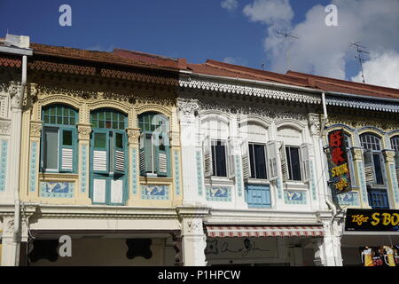 Erbe shop Häuser entlang Joo Chiat Road, Singapur Stockfoto