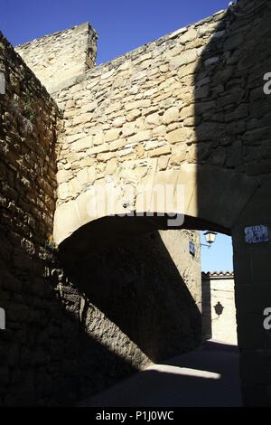 Spanien - Katalonien - Terra Alta (Bezirk) - TARRAGONA. Batea; Murallas/Portal de l'Angel. Stockfoto