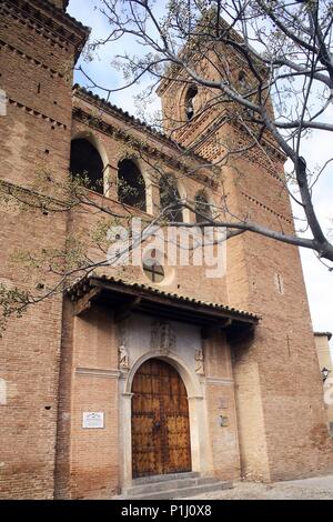 Spanien - ARAGON - Calatayud (Kreis) - saragossa Zaragoza. Torralba de Ribota; Iglesia - Fortaleza mudéjar (siglos XIV-XV). Stockfoto