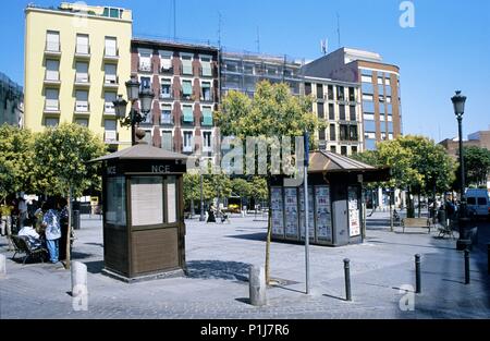 Plaza y Barrio de/Lavapiés Square und Bezirk. Stockfoto