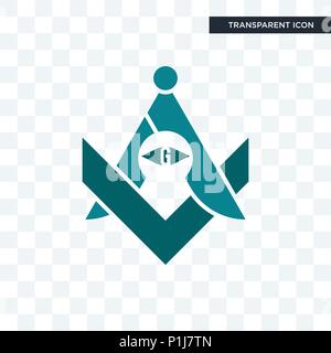 Freimaurer vektor Icon auf transparentem Hintergrund isoliert, Freimaurer logo Konzept Stock Vektor