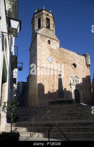 Spanien - Katalonien - Montsià (Kreis) - TARRAGONA. Alcanar; Esglesia/Iglesia Parroquial. Stockfoto