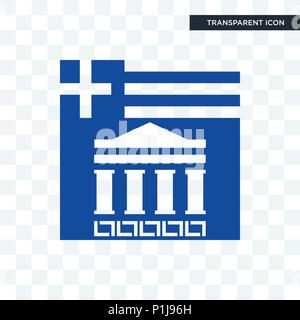 Griechische vektor Icon auf transparentem Hintergrund isoliert, griechische logo Konzept Stock Vektor