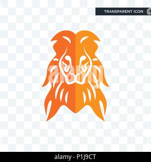 Orange lion Vektor Icon auf transparentem Hintergrund isoliert, orange Lion logo Konzept Stock Vektor