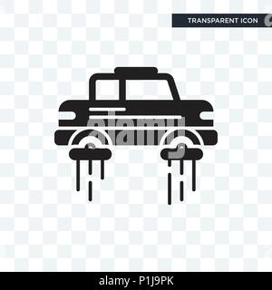 Fliegendes Auto vektor Icon auf transparentem Hintergrund isoliert, fliegende Auto logo Konzept Stock Vektor