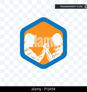 Arm Wrestling vektor Icon auf transparentem Hintergrund isoliert, Armdrücken logo Konzept Stock Vektor