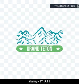 Grand Teton vektor Icon auf transparentem Hintergrund isoliert, Grand Teton logo Konzept Stock Vektor