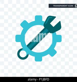 Schraubenschlüssel vektor Icon auf transparentem Hintergrund isoliert, Schlüssel logo Konzept Stock Vektor