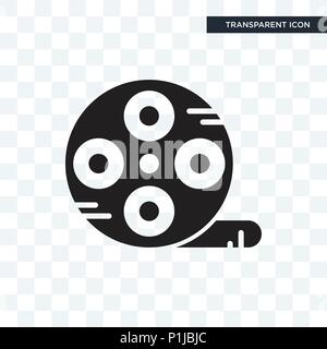 Filmrolle vektor Icon auf transparentem Hintergrund isoliert, Filmrolle logo Konzept Stock Vektor