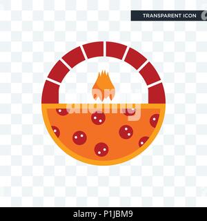 Steinofen Pizza vektor Icon auf transparentem Hintergrund isoliert, Steinofen Pizza logo Konzept Stock Vektor