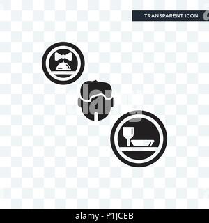 Kellner vektor Icon auf transparentem Hintergrund isoliert, Kellner logo Konzept Stock Vektor